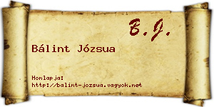 Bálint Józsua névjegykártya